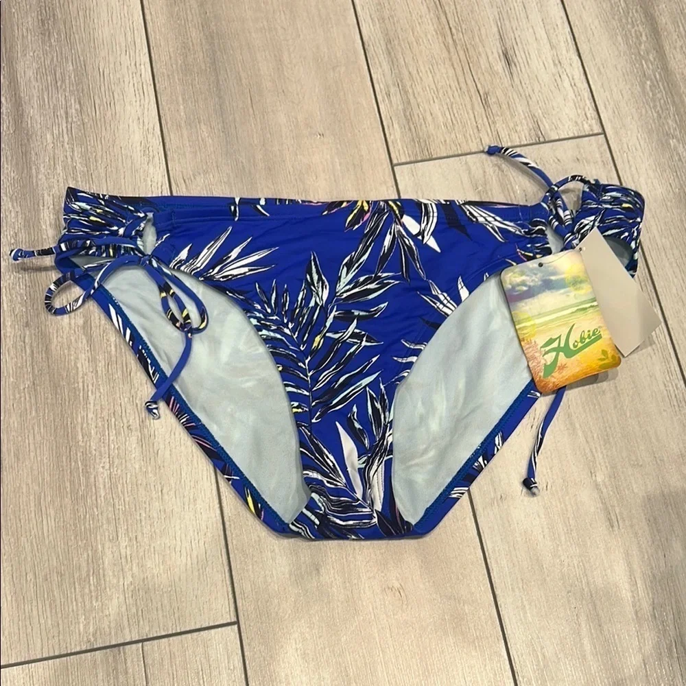 Hobie blue tropical print swim bikini bottom size XL